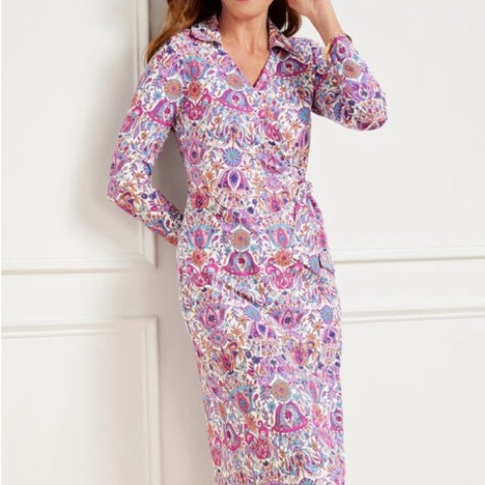 TALBOTS EFFORTLESS JERSEY KELLEY DRESS - MAGICAL FLORAL